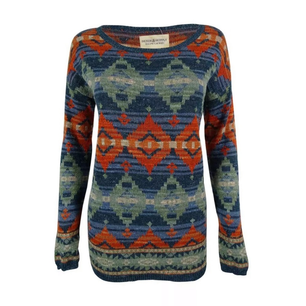 Ralph Lauren | Denim & Supply Womens Aztec Southwestern Geometric Sweater XL